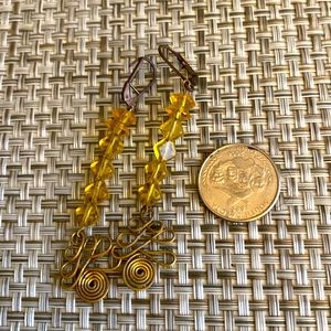 Gold beaded drop earrings